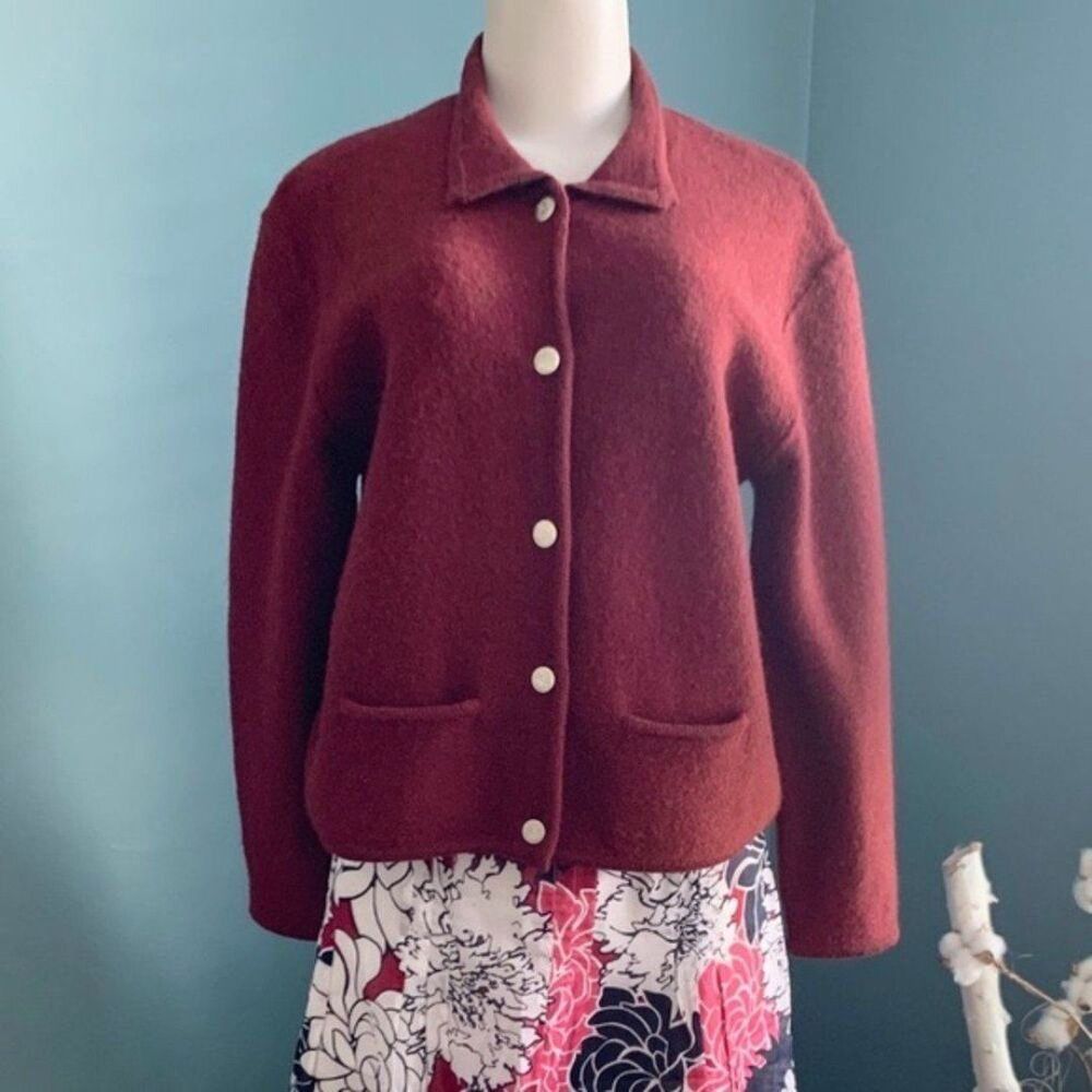 Vintage Weathervane Button Down Collared Maroon 1… - image 1